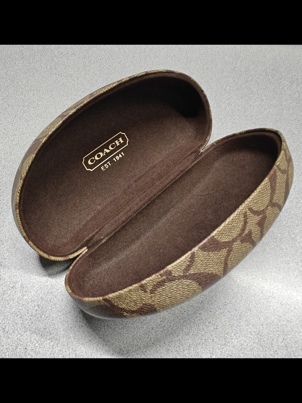 COACH Signature Sunglass Case in Brown